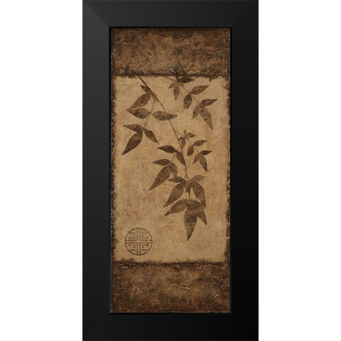 Leaves Choc Brown Black Modern Wood Framed Art Print by Emery, Kristin