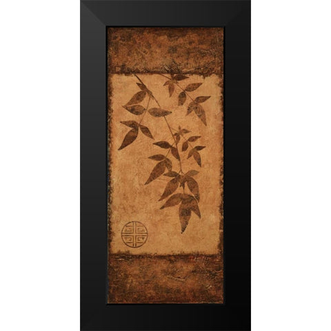 Vertical Leaves II Black Modern Wood Framed Art Print by Emery, Kristin