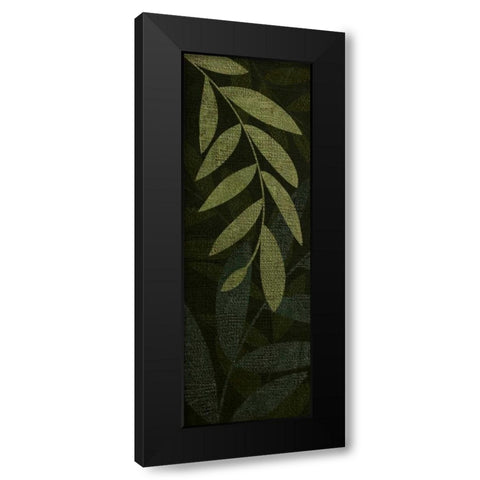 Dark Green Leaves Black Modern Wood Framed Art Print with Double Matting by Emery, Kristin