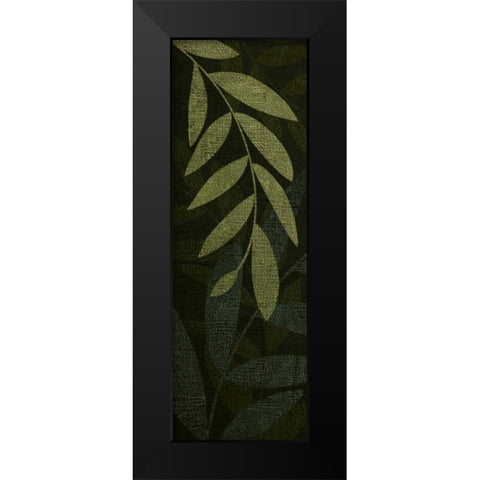 Dark Green Leaves Black Modern Wood Framed Art Print by Emery, Kristin