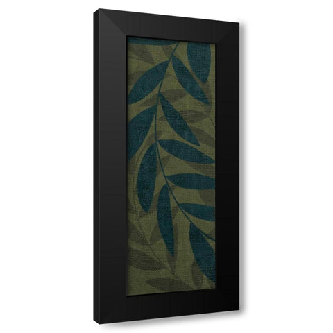 Medium Green Leaves Black Modern Wood Framed Art Print with Double Matting by Emery, Kristin