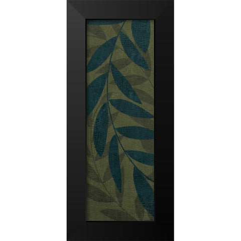 Medium Green Leaves Black Modern Wood Framed Art Print by Emery, Kristin