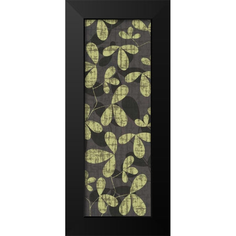 Green and Gray Leaves Black Modern Wood Framed Art Print by Emery, Kristin