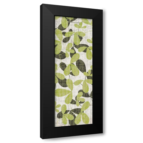 Cream Green Leaves Black Modern Wood Framed Art Print by Emery, Kristin