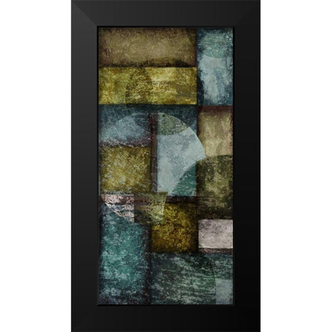 Rectangles with Circles I - Left Black Modern Wood Framed Art Print by Emery, Kristin