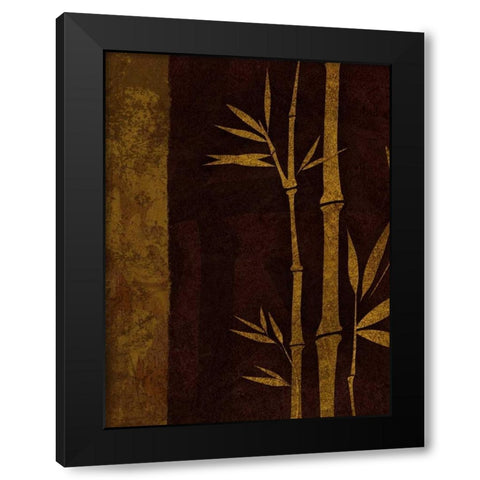 Deep Red Rectangle - Left Black Modern Wood Framed Art Print with Double Matting by Emery, Kristin