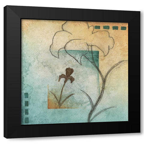 Flower Abstract II Black Modern Wood Framed Art Print with Double Matting by Emery, Kristin
