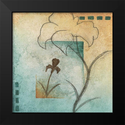 Flower Abstract II Black Modern Wood Framed Art Print by Emery, Kristin