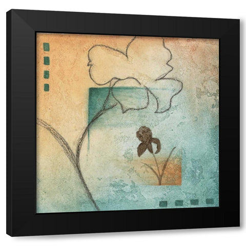 Flower Abstract I Black Modern Wood Framed Art Print with Double Matting by Emery, Kristin
