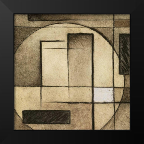Brown Circle Box I Black Modern Wood Framed Art Print by Emery, Kristin