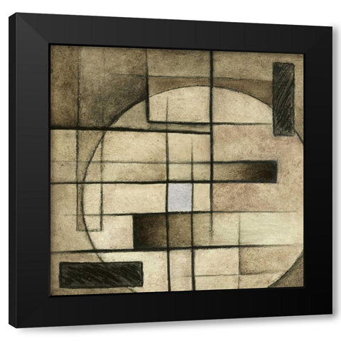 Brown Circle Box II Black Modern Wood Framed Art Print with Double Matting by Emery, Kristin