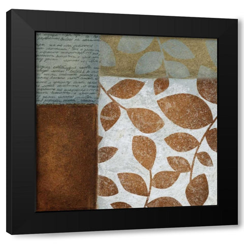 Leaf Letter II Black Modern Wood Framed Art Print by Emery, Kristin