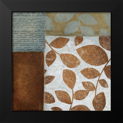 Leaf Letter II Black Modern Wood Framed Art Print by Emery, Kristin