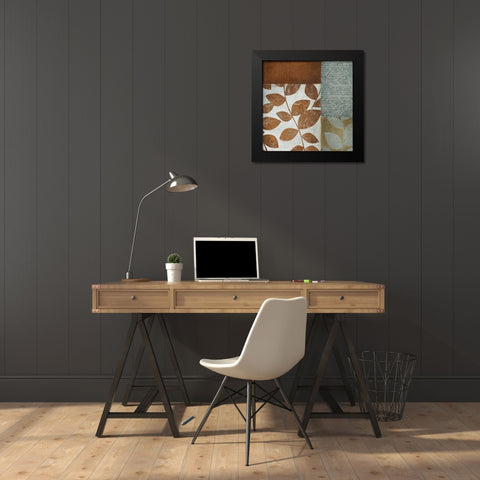 Leaf Letter I Black Modern Wood Framed Art Print by Emery, Kristin