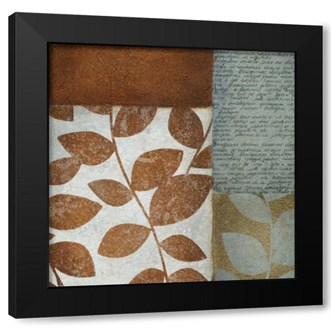 Leaf Letter I Black Modern Wood Framed Art Print with Double Matting by Emery, Kristin