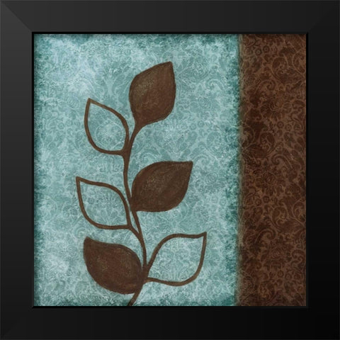 Brown Leaves Square - Right Black Modern Wood Framed Art Print by Emery, Kristin