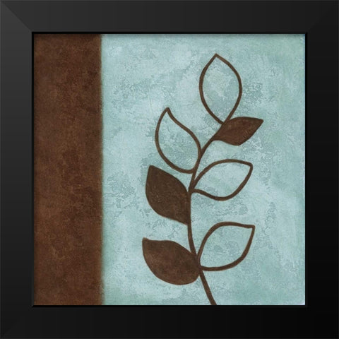 Brown Leaves Square - Left Black Modern Wood Framed Art Print by Emery, Kristin