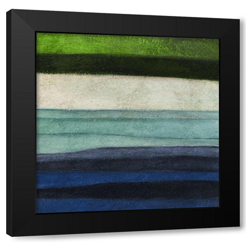 Stripes Left Black Modern Wood Framed Art Print with Double Matting by Emery, Kristin