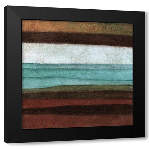 Stripes Left Black Modern Wood Framed Art Print with Double Matting by Emery, Kristin