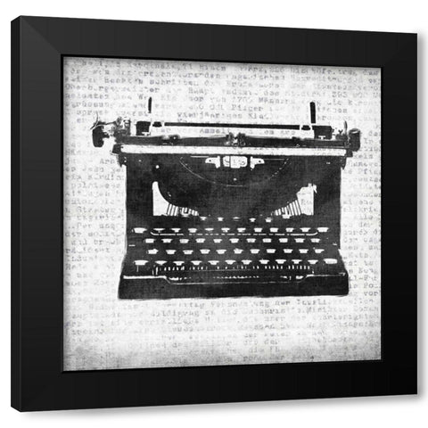 Typewriter I Black Modern Wood Framed Art Print with Double Matting by Emery, Kristin