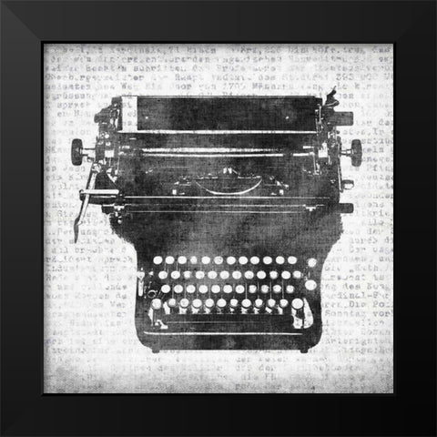 Typewriter II Black Modern Wood Framed Art Print by Emery, Kristin