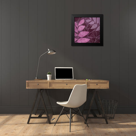 Purple Leaves I Black Modern Wood Framed Art Print by Emery, Kristin