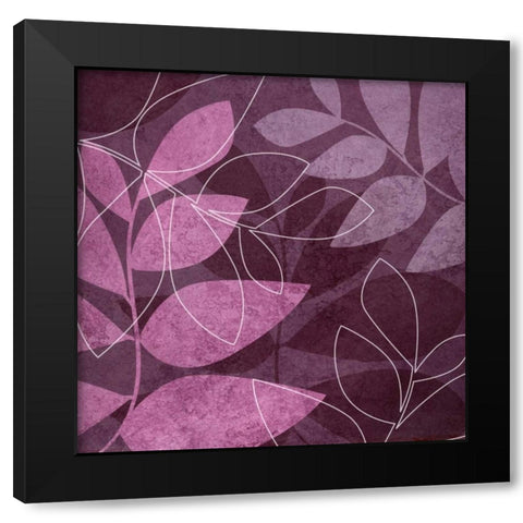 Purple Leaves I Black Modern Wood Framed Art Print with Double Matting by Emery, Kristin