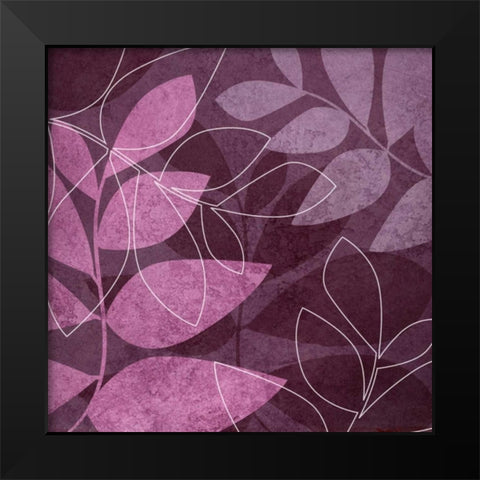 Purple Leaves I Black Modern Wood Framed Art Print by Emery, Kristin