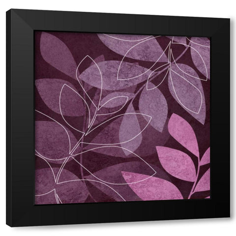 Purple Leaves II Black Modern Wood Framed Art Print by Emery, Kristin