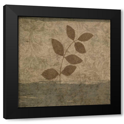 Vintage Leaves I Black Modern Wood Framed Art Print by Emery, Kristin