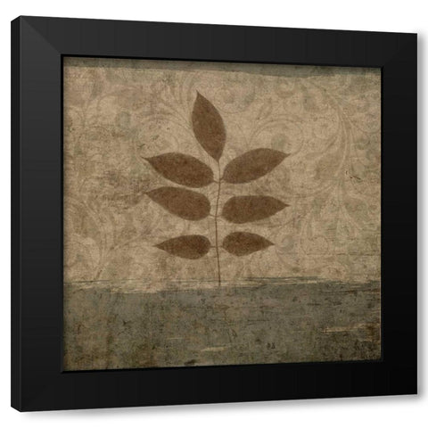 Vintage Leaves II Black Modern Wood Framed Art Print by Emery, Kristin