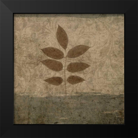 Vintage Leaves II Black Modern Wood Framed Art Print by Emery, Kristin