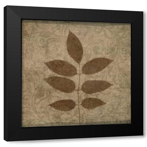 Vintage Leaves IV Black Modern Wood Framed Art Print by Emery, Kristin