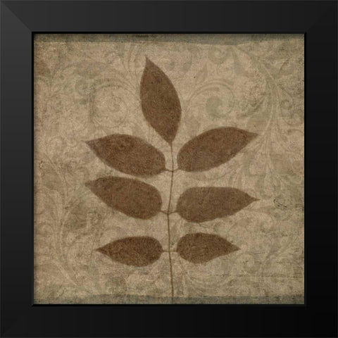 Vintage Leaves IV Black Modern Wood Framed Art Print by Emery, Kristin