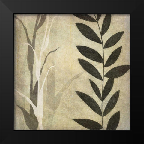 Leaves in the Mist II Black Modern Wood Framed Art Print by Emery, Kristin