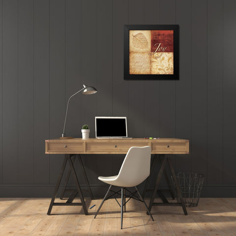 Red and Gold Joy I Black Modern Wood Framed Art Print by Emery, Kristin