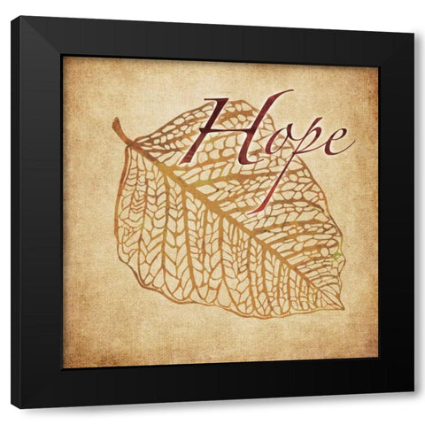 Red and Gold Hope Black Modern Wood Framed Art Print with Double Matting by Emery, Kristin