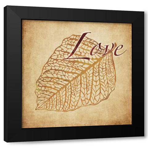 Red and Gold Love Black Modern Wood Framed Art Print by Emery, Kristin
