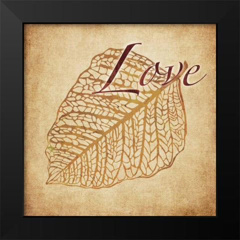 Red and Gold Love Black Modern Wood Framed Art Print by Emery, Kristin