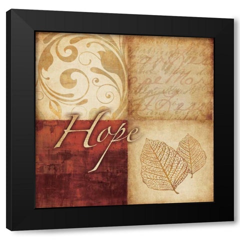 Red Gold Hope Black Modern Wood Framed Art Print by Emery, Kristin