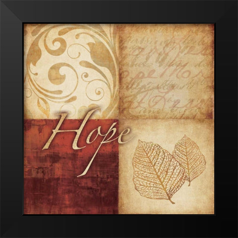 Red Gold Hope Black Modern Wood Framed Art Print by Emery, Kristin