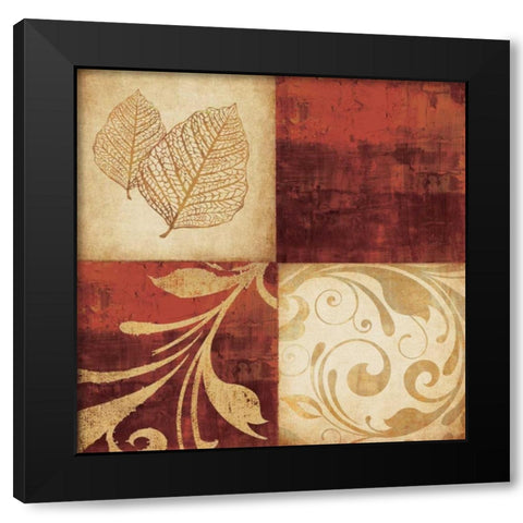 Red Gold 3 Black Modern Wood Framed Art Print with Double Matting by Emery, Kristin