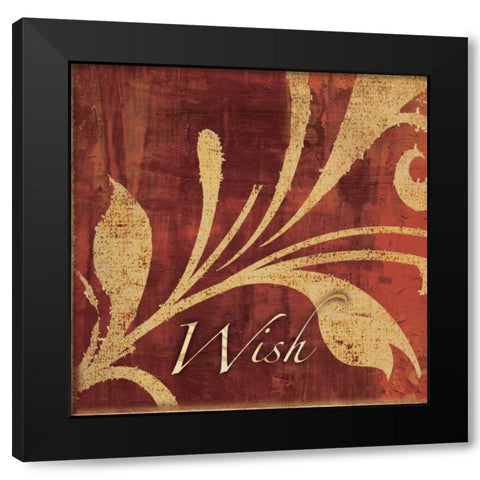 Red and Gold Wish II Black Modern Wood Framed Art Print by Emery, Kristin