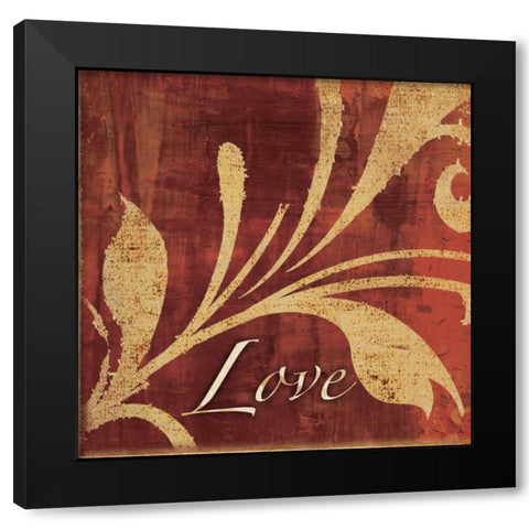 Red Gold Love Black Modern Wood Framed Art Print with Double Matting by Emery, Kristin