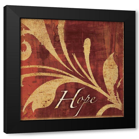 Red Gold Hope Black Modern Wood Framed Art Print by Emery, Kristin