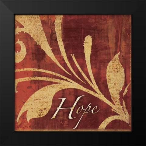 Red Gold Hope Black Modern Wood Framed Art Print by Emery, Kristin