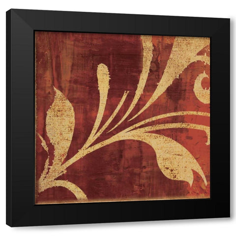 Red Gold Black Modern Wood Framed Art Print with Double Matting by Emery, Kristin
