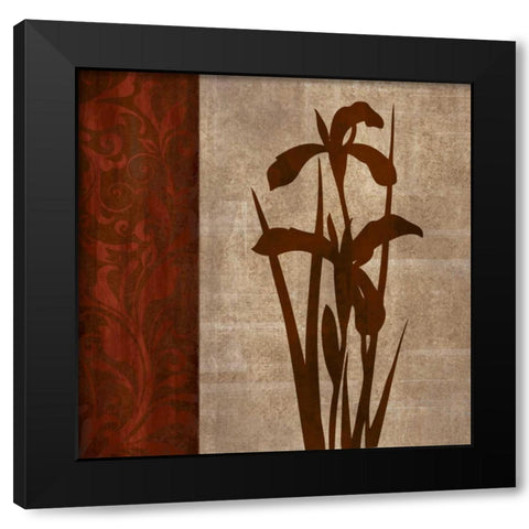 Wine Iris I Black Modern Wood Framed Art Print by Emery, Kristin