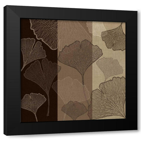 3 Panel Falling Flowers Black Modern Wood Framed Art Print with Double Matting by Emery, Kristin