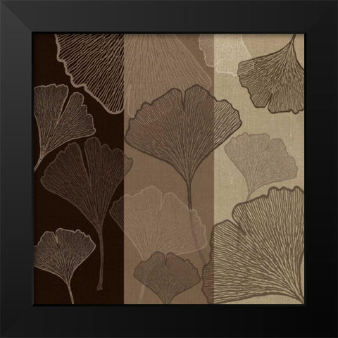 3 Panel Falling Flowers Black Modern Wood Framed Art Print by Emery, Kristin